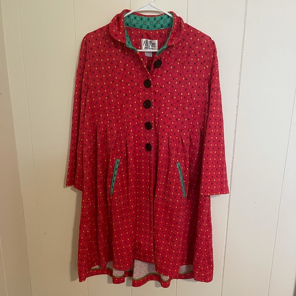 An Ren NY Watermelon Swing-Coat - Size Large - Picture 1 of 6